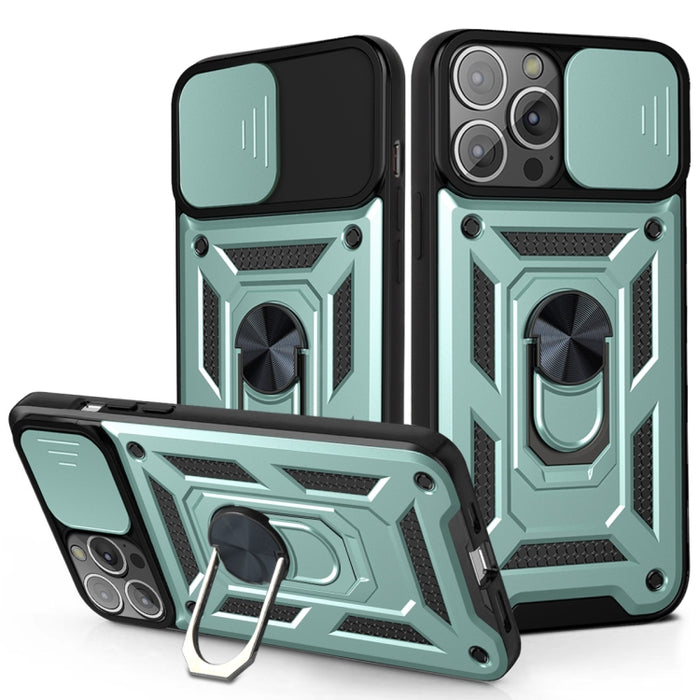 Diseño de cubierta de cámara deslizante Funda protectora de TPU + PC