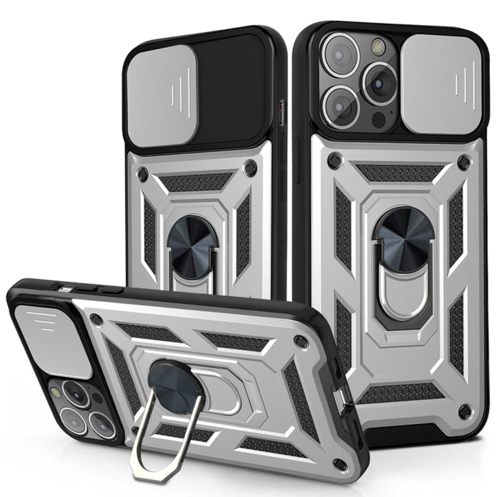 Diseño de cubierta de cámara deslizante Funda protectora de TPU + PC