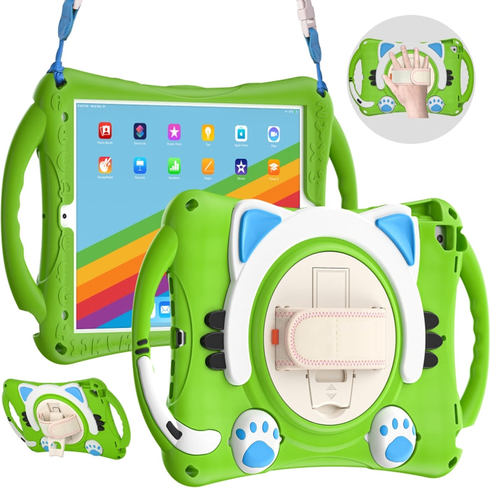 Cute Cat King Kids Estuche protector de EVA a prueba de golpes con soporte y correa para el hombro y manija, For iPad 10.2 2021 / 2020 / 2019 / Pro 10.5 / Air 10.5