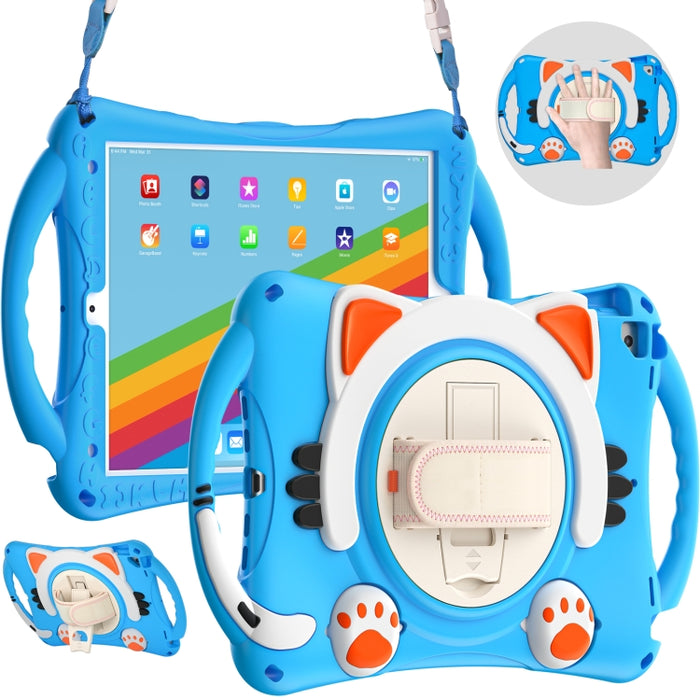 Cute Cat King Kids Estuche protector de EVA a prueba de golpes con soporte y correa para el hombro y manija, For iPad 10.2 2021 / 2020 / 2019 / Pro 10.5 / Air 10.5