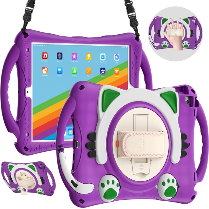 Cute Cat King Kids Estuche protector de EVA a prueba de golpes con soporte y correa para el hombro y manija, For iPad 10.2 2021 / 2020 / 2019 / Pro 10.5 / Air 10.5
