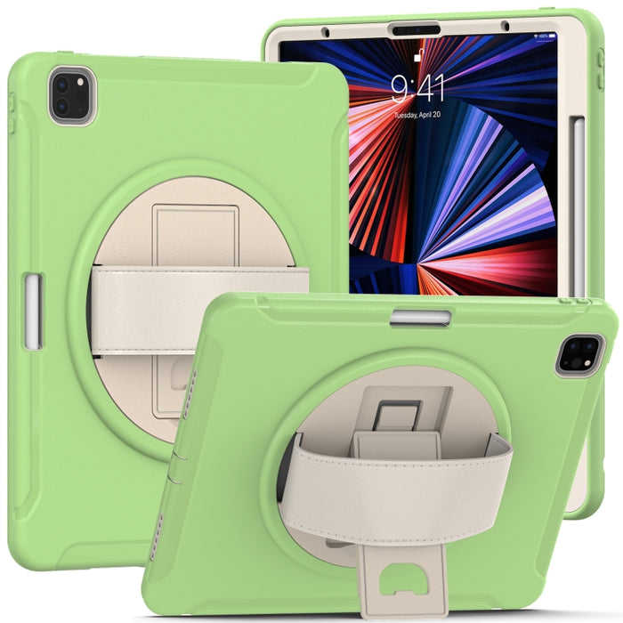 Estuche protector de PC + TPU con rotación de 360 grados con soporte y correa de mano