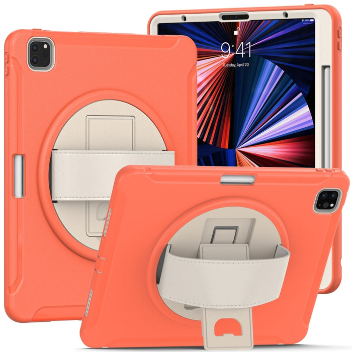 Estuche protector de PC + TPU con rotación de 360 grados con soporte y correa de mano