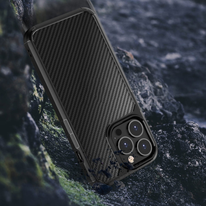 Carcasa de TPU + PC Pioneer con textura de fibra de carbono a prueba de golpes