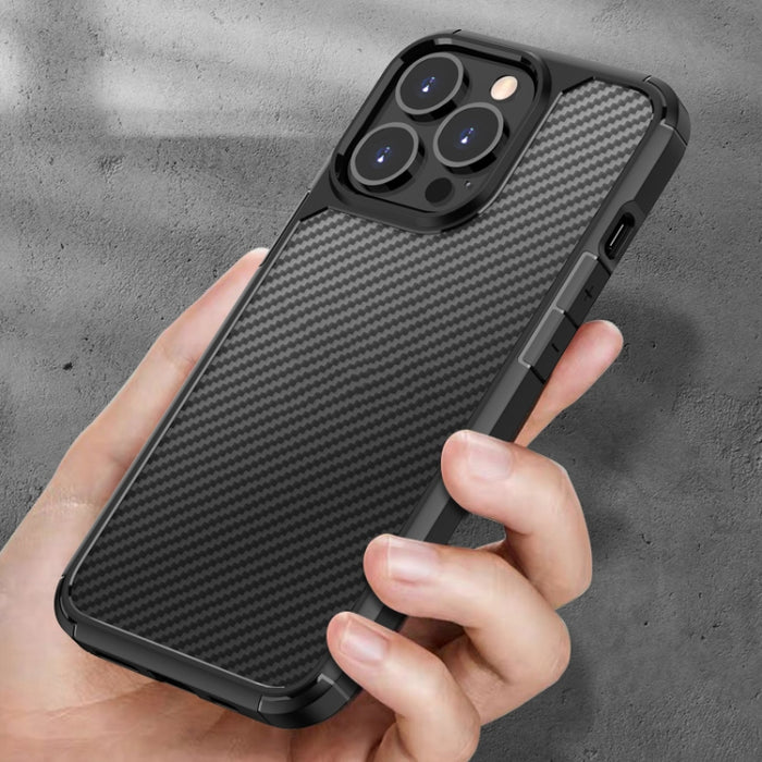 Carcasa de TPU + PC Pioneer con textura de fibra de carbono a prueba de golpes