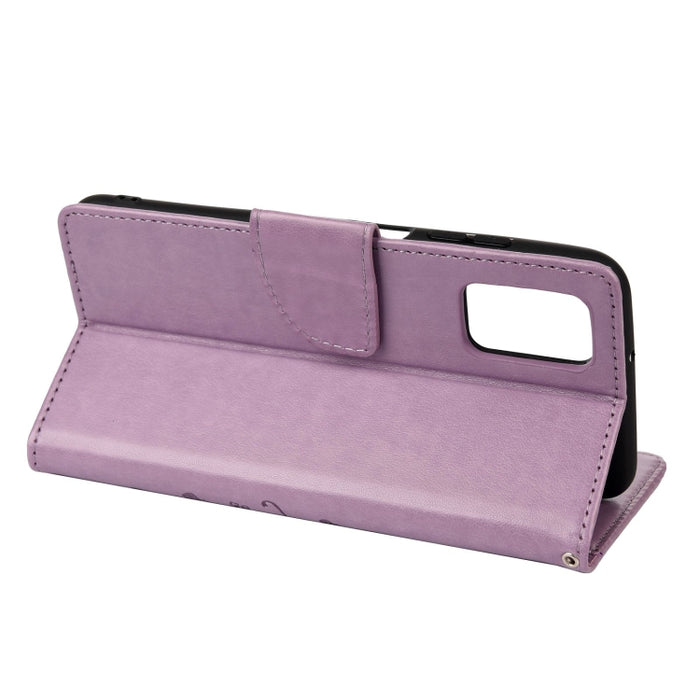 Estuche de cuero con tapa horizontal con patrón de flores de mariposa con soporte y ranuras para tarjetas y billetera