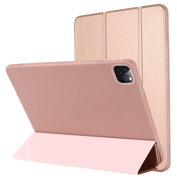 Estuche de cuero con tapa horizontal de TPU con soporte de tres pliegues