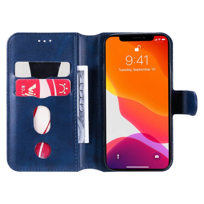 Estuche de cuero con tapa horizontal clásica de PU + TPU con textura de becerro con soporte y ranuras para tarjetas y billetera