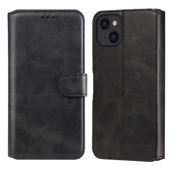 Estuche de cuero con tapa horizontal clásica de PU + TPU con textura de becerro con soporte y ranuras para tarjetas y billetera