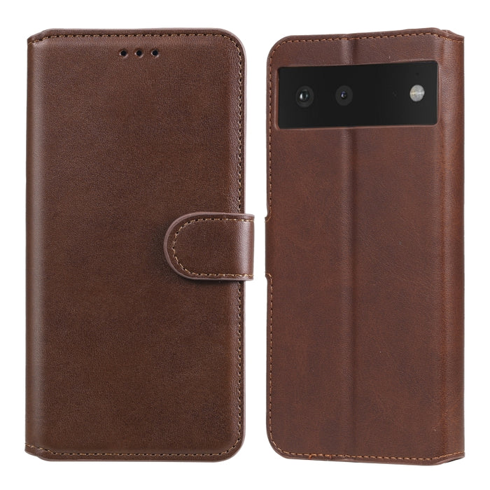 Estuche de cuero con tapa horizontal clásica de PU + TPU con textura de becerro con soporte y ranuras para tarjetas y billetera
