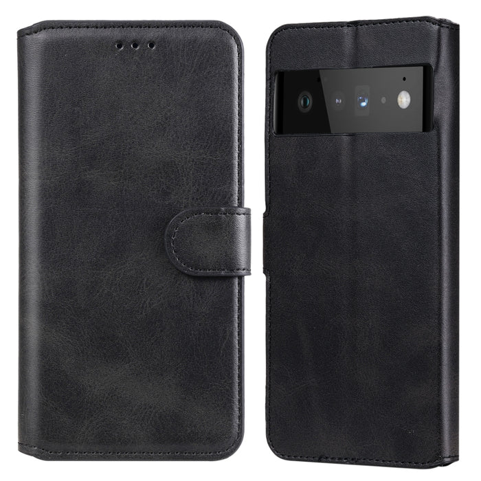 Estuche de cuero con tapa horizontal clásica de PU + TPU con textura de becerro con soporte y ranuras para tarjetas y billetera