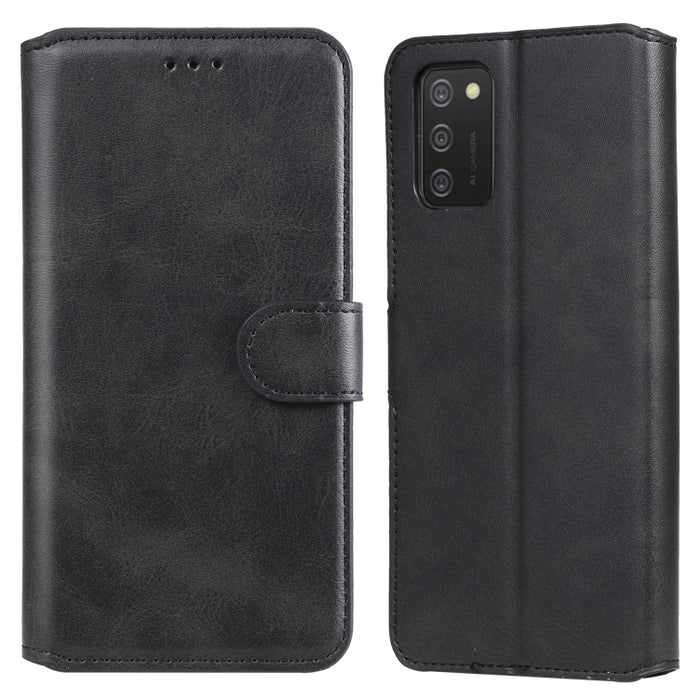 Estuche de cuero con tapa horizontal clásica de PU + TPU con textura de becerro con soporte y ranuras para tarjetas y billetera