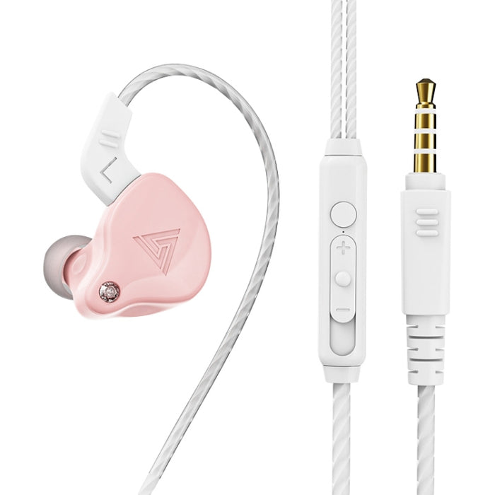 QKZ AK6-X Auricular deportivo con subwoofer con cable de 3,5 mm en la oreja con micrófono, longitud del cable: alrededor de 1,2 m