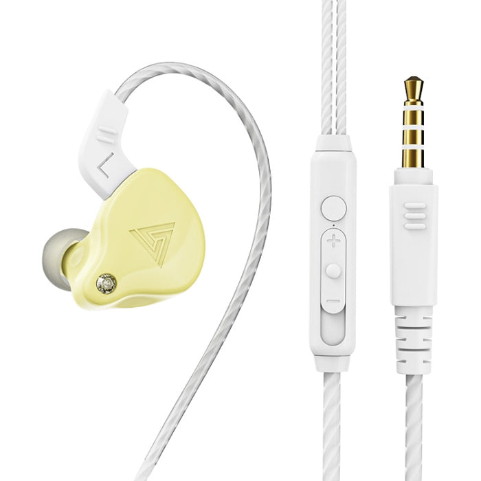 QKZ AK6-X Auricular deportivo con subwoofer con cable de 3,5 mm en la oreja con micrófono, longitud del cable: alrededor de 1,2 m