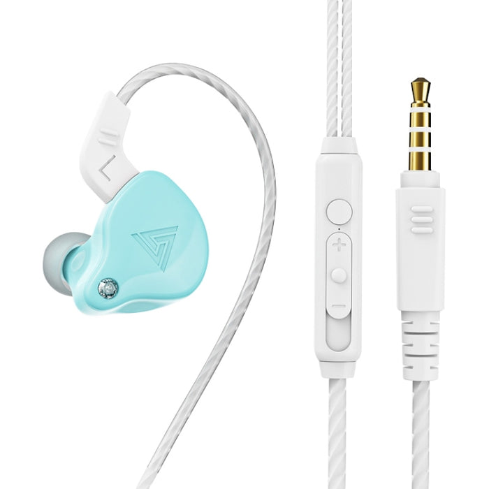 QKZ AK6-X Auricular deportivo con subwoofer con cable de 3,5 mm en la oreja con micrófono, longitud del cable: alrededor de 1,2 m