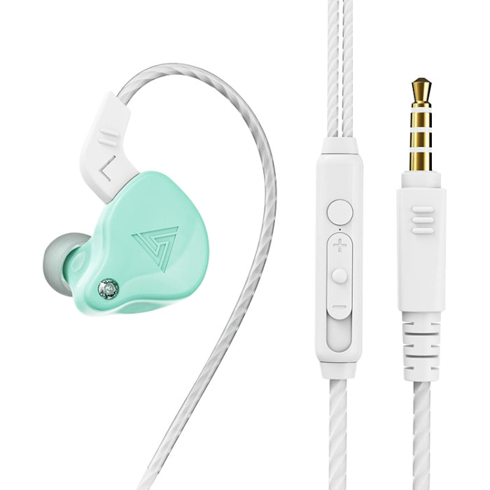 QKZ AK6-X Auricular deportivo con subwoofer con cable de 3,5 mm en la oreja con micrófono, longitud del cable: alrededor de 1,2 m