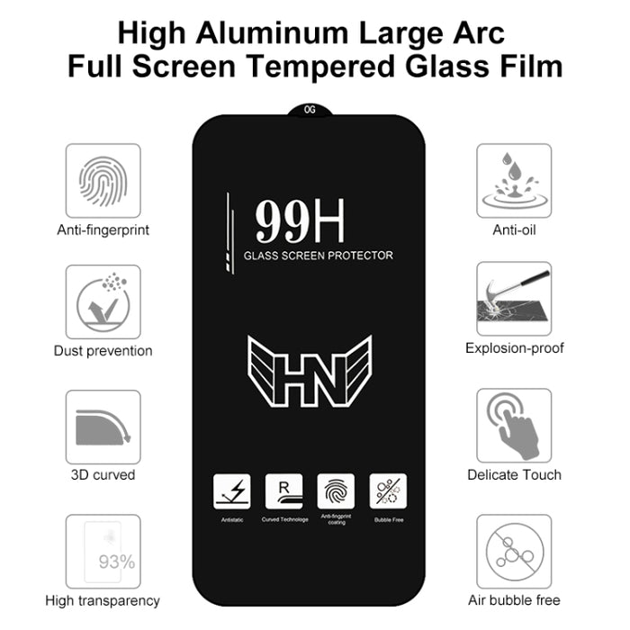 Película de vidrio templado de pantalla completa de arco grande de aluminio alto, For iPhone 13 mini (1 PC), For iPhone 16e / 13 / 13 Pro  (1 PC), For iPhone 13 Pro Max (1 PC)