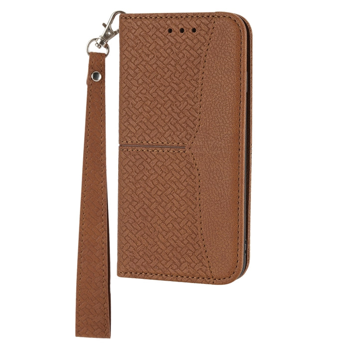 Estuche de cuero de PU con tapa horizontal magnética con costuras de textura tejida con soporte y ranuras para tarjetas y billetera y cordón, For Xiaomi Redmi Note 9 5G, For Xiaomi Redmi Note 9 Pro Max, For Xiaomi Redmi Note 10                         ...
