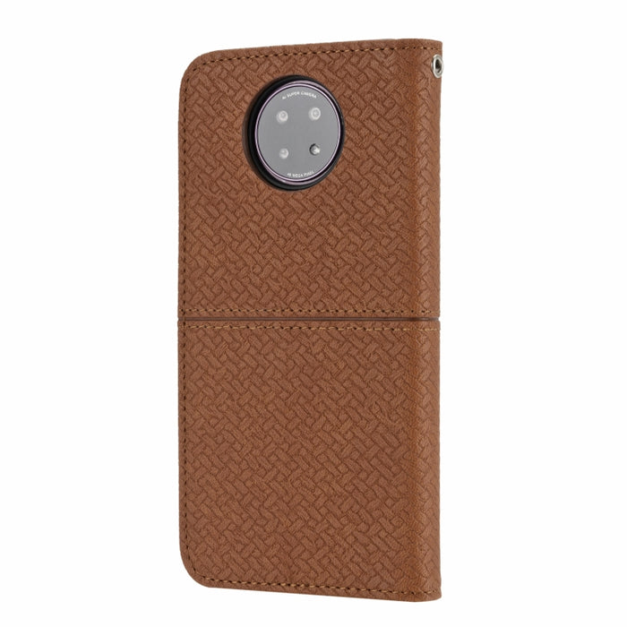 Estuche de cuero de PU con tapa horizontal magnética con costuras de textura tejida con soporte y ranuras para tarjetas y billetera y cordón, For Xiaomi Redmi Note 9 5G, For Xiaomi Redmi Note 9 Pro Max, For Xiaomi Redmi Note 10                         ...
