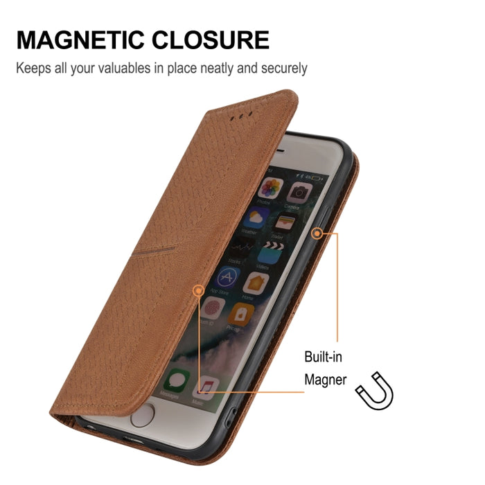 Estuche de cuero de PU con tapa horizontal magnética con costuras de textura tejida con soporte y ranuras para tarjetas y billetera y cordón, For Xiaomi Redmi Note 9 5G, For Xiaomi Redmi Note 9 Pro Max, For Xiaomi Redmi Note 10                         ...