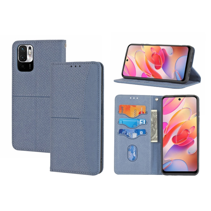 Estuche de cuero de PU con tapa horizontal magnética con costuras de textura tejida con soporte y ranuras para tarjetas y billetera y cordón, For Xiaomi Redmi Note 9 5G, For Xiaomi Redmi Note 9 Pro Max, For Xiaomi Redmi Note 10                         ...