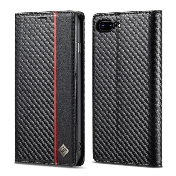 LC.IMEEKE Estuche de cuero con tapa horizontal de fibra de carbono PU + TPU con soporte, ranura para tarjeta y billetera, For iPhone 11, For iPhone 11 Pro, For iPhone 11 Pro Max, For iPhone 12 mini, For iPhone 12 / 12 Pro, For iPhone 12 Pro Max        ...