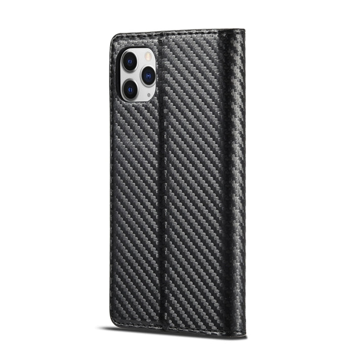 LC.IMEEKE Estuche de cuero con tapa horizontal de fibra de carbono PU + TPU con soporte, ranura para tarjeta y billetera, For iPhone 11, For iPhone 11 Pro, For iPhone 11 Pro Max, For iPhone 12 mini, For iPhone 12 / 12 Pro, For iPhone 12 Pro Max        ...