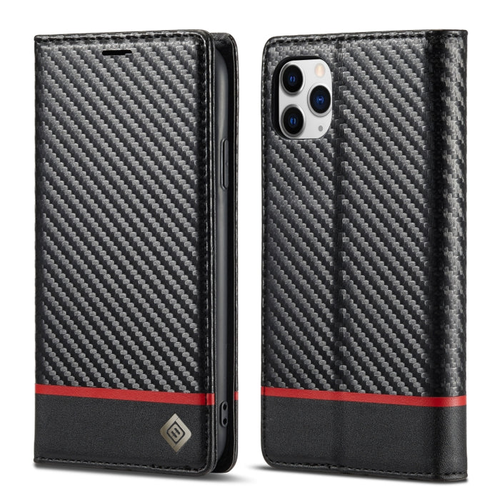 LC.IMEEKE Estuche de cuero con tapa horizontal de fibra de carbono PU + TPU con soporte, ranura para tarjeta y billetera, For iPhone 11, For iPhone 11 Pro, For iPhone 11 Pro Max, For iPhone 12 mini, For iPhone 12 / 12 Pro, For iPhone 12 Pro Max        ...