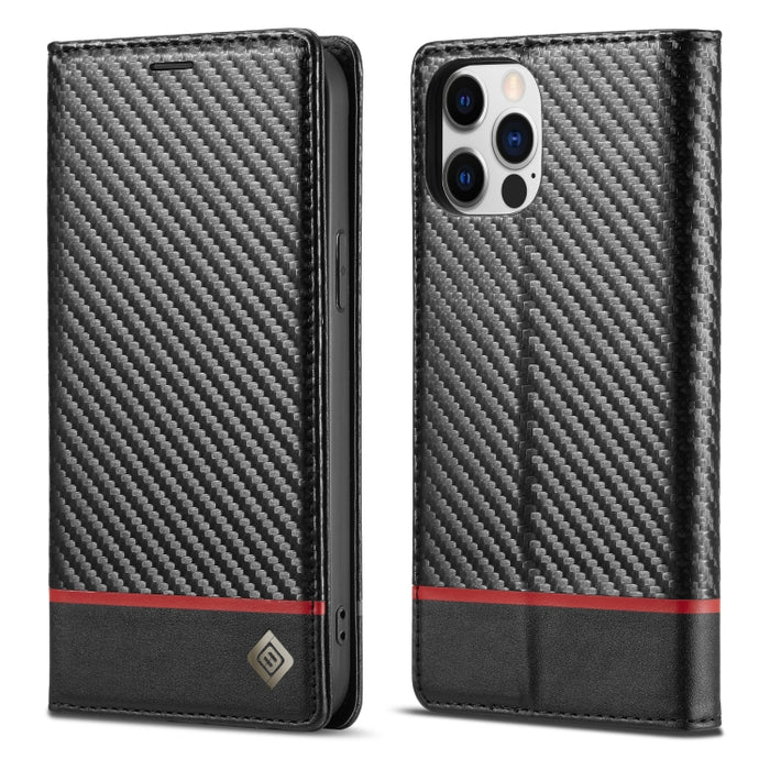 LC.IMEEKE Estuche de cuero con tapa horizontal de fibra de carbono PU + TPU con soporte, ranura para tarjeta y billetera, For iPhone 11, For iPhone 11 Pro, For iPhone 11 Pro Max, For iPhone 12 mini, For iPhone 12 / 12 Pro, For iPhone 12 Pro Max        ...