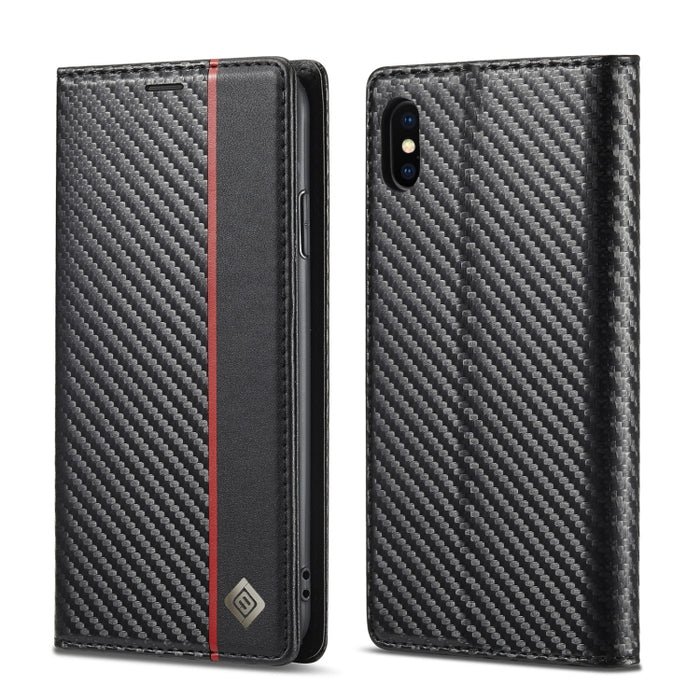 LC.IMEEKE Estuche de cuero con tapa horizontal de fibra de carbono PU + TPU con soporte, ranura para tarjeta y billetera, For iPhone 11, For iPhone 11 Pro, For iPhone 11 Pro Max, For iPhone 12 mini, For iPhone 12 / 12 Pro, For iPhone 12 Pro Max        ...