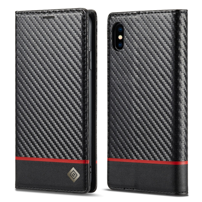 LC.IMEEKE Estuche de cuero con tapa horizontal de fibra de carbono PU + TPU con soporte, ranura para tarjeta y billetera, For iPhone 11, For iPhone 11 Pro, For iPhone 11 Pro Max, For iPhone 12 mini, For iPhone 12 / 12 Pro, For iPhone 12 Pro Max        ...