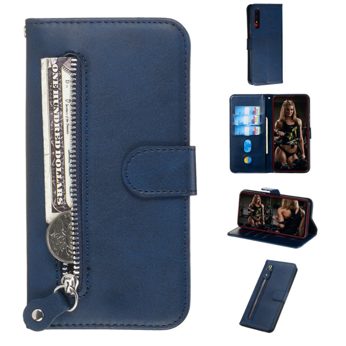 Estuche de cuero de PU con tapa horizontal y cremallera con textura de becerro a la moda, con soporte y ranuras para tarjetas y billetera, For Huawei nova 5i Pro/Mate 30 Lite, For Huawei nova 5 / nova 5 Pro, For Huawei Honor 9X / Honor 9X Pro          ...