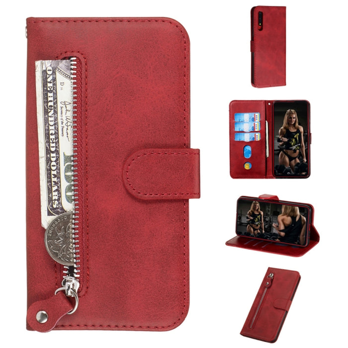Estuche de cuero de PU con tapa horizontal y cremallera con textura de becerro a la moda, con soporte y ranuras para tarjetas y billetera, For Huawei nova 5i Pro/Mate 30 Lite, For Huawei nova 5 / nova 5 Pro, For Huawei Honor 9X / Honor 9X Pro          ...