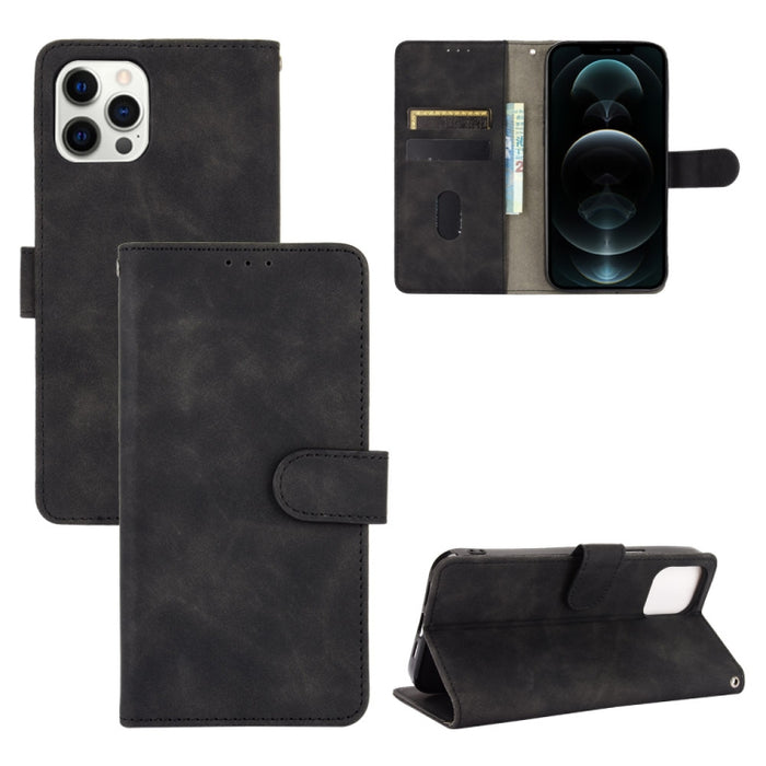 Funda de piel sintética con textura de piel de becerro con tapa horizontal y hebilla magnética con soporte, ranuras para tarjetas y cartera