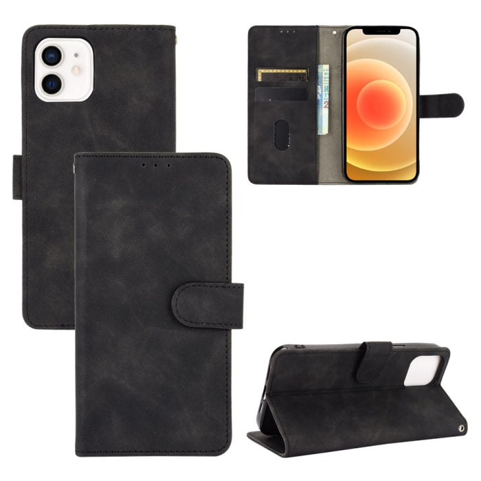 Funda de piel sintética con textura de piel de becerro con tapa horizontal y hebilla magnética con soporte, ranuras para tarjetas y cartera
