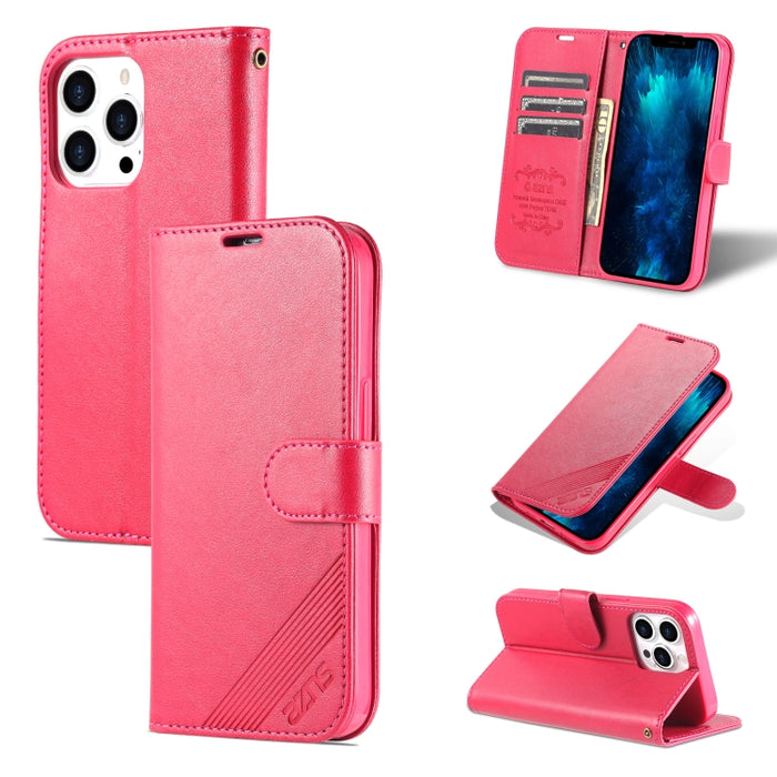 AZNS Estuche de cuero con tapa horizontal con textura de piel de oveja con soporte y ranuras para tarjetas y billetera