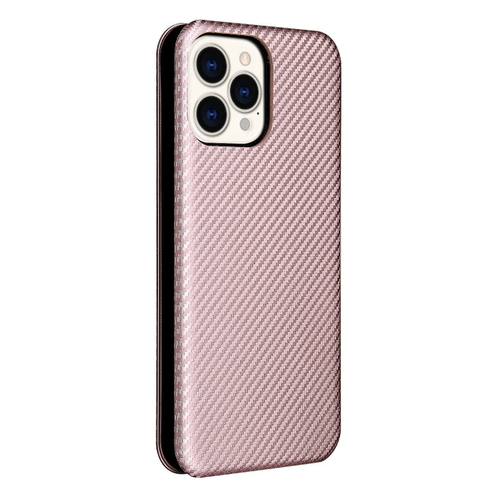 Textura de fibra de carbono Flip horizontal magnético TPU + PC + Funda de cuero PU con ranura para tarjeta