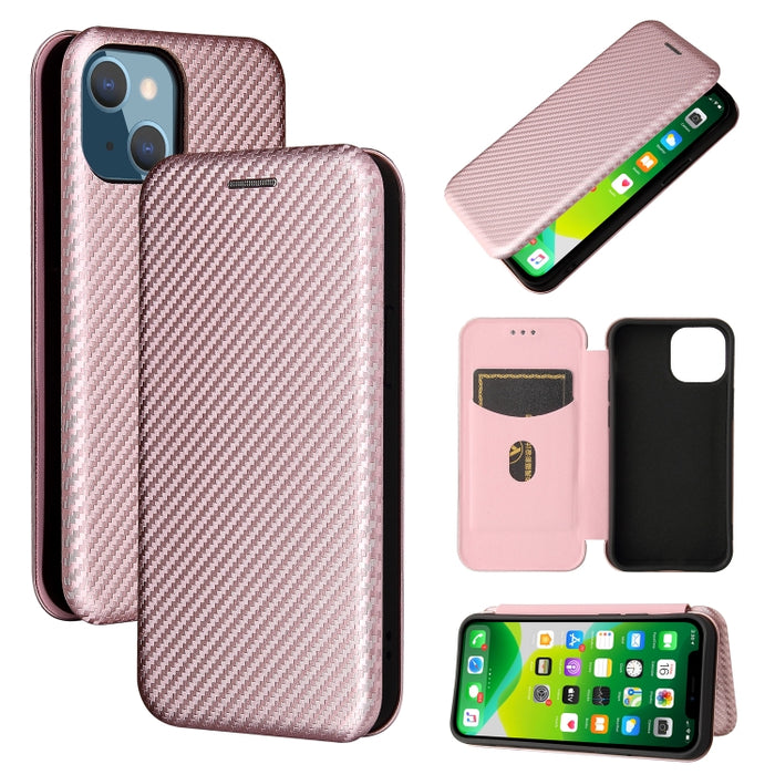 Textura de fibra de carbono Flip horizontal magnético TPU + PC + Funda de cuero PU con ranura para tarjeta