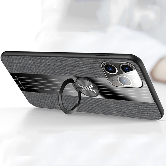 Funda protectora de TPU a prueba de golpes con textura de tela de costura XINLI con soporte para anillo, For iPhone 11, For iPhone 11 Pro, For iPhone 11 Pro Max