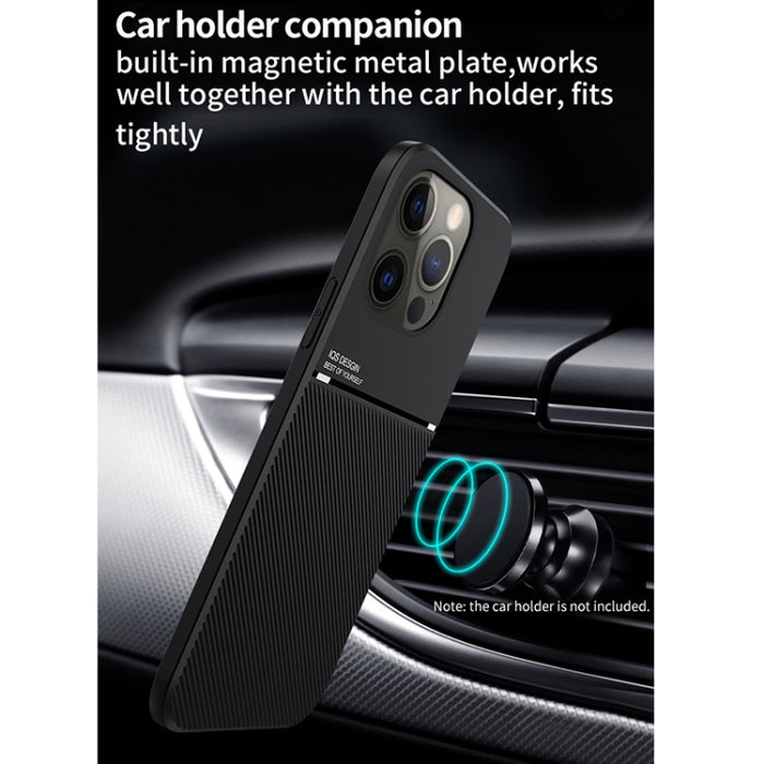 Classic Tilt Strip Grain Magnético a prueba de golpes PC + TPU Case, For iPhone 13 mini, For iPhone 13, For iPhone 13 Pro, For iPhone 13 Pro Max