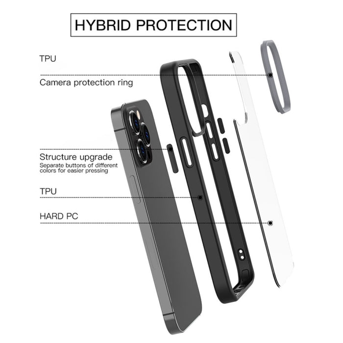 Ming Shield Hybrid Frosted Transparente PC + TPU Estuche a prueba de rasguños a prueba de golpes