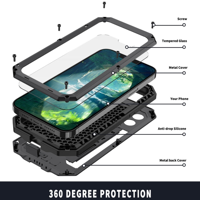 R-JUST cámara deslizante a prueba de golpes impermeable a prueba de polvo Metal + funda protectora de silicona con soporte