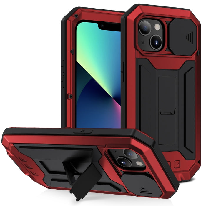 R-JUST cámara deslizante a prueba de golpes impermeable a prueba de polvo Metal + funda protectora de silicona con soporte