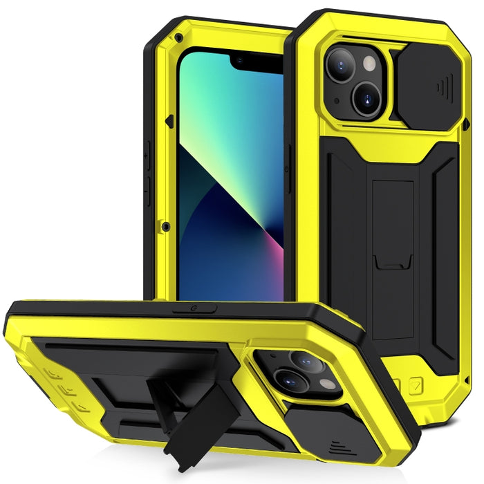 R-JUST cámara deslizante a prueba de golpes impermeable a prueba de polvo Metal + funda protectora de silicona con soporte