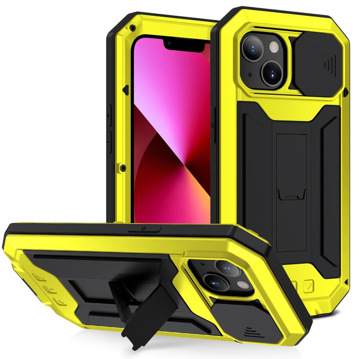 R-JUST cámara deslizante a prueba de golpes impermeable a prueba de polvo Metal + funda protectora de silicona con soporte
