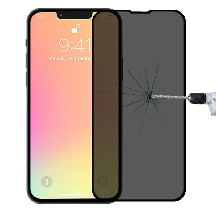 Película de vidrio templado resistente al desgaste de aluminio recubierto de aceite de plasma antimirada, For iPhone 13 mini (1 PC), For iPhone 16e / 14 / 13 / 13 Pro  (1 PC), For iPhone 14 Plus / 13 Pro Max