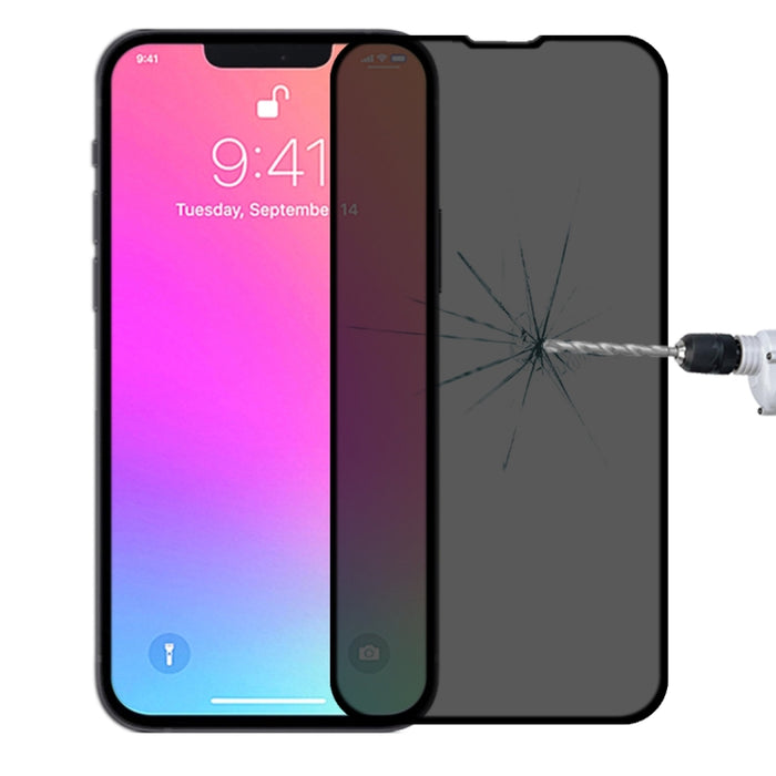 Película de vidrio templado resistente al desgaste de aluminio recubierto de aceite de plasma antimirada, For iPhone 13 mini (1 PC), For iPhone 16e / 14 / 13 / 13 Pro  (1 PC), For iPhone 14 Plus / 13 Pro Max