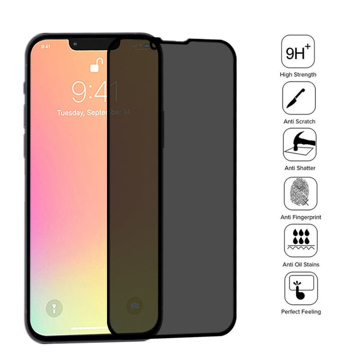 Película de vidrio templado resistente al desgaste de aluminio alto recubierto de aceite de Plasma antimiradas de 25 uds., For iPhone 13 mini (25pcs), For iPhone 16e / 14 / 13 / 13 Pro  (25pcs), For iPhone 14 Plus / 13 Pro Max