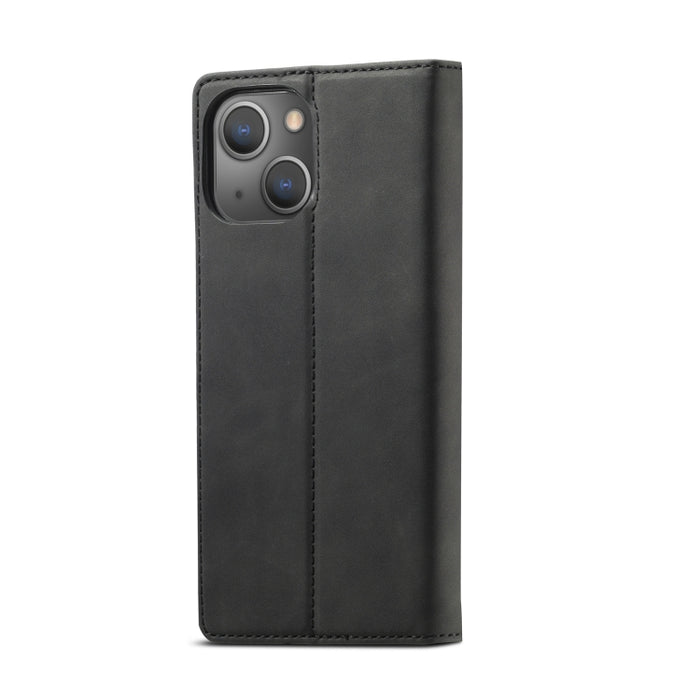LC.IMEEKE Estuche de cuero con tapa horizontal de PU magnético fuerte + TPU mate con soporte y ranuras para tarjetas y billetera