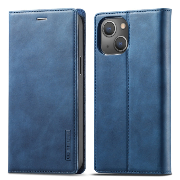 LC.IMEEKE Estuche de cuero con tapa horizontal de PU magnético fuerte + TPU mate con soporte y ranuras para tarjetas y billetera